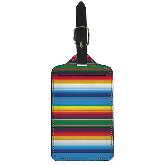 Tribal Mexican Blanket Stripe Print Luggage Tag
