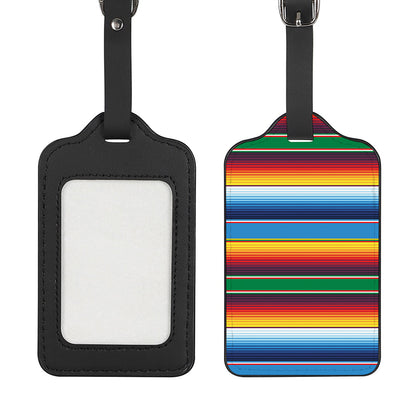Tribal Mexican Blanket Stripe Print Luggage Tag