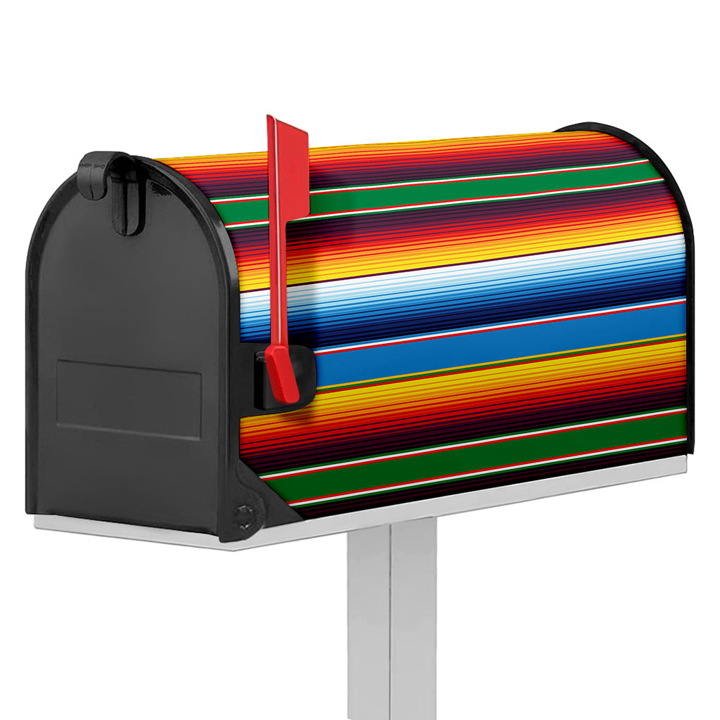 Tribal Mexican Blanket Stripe Print Mailbox Cover