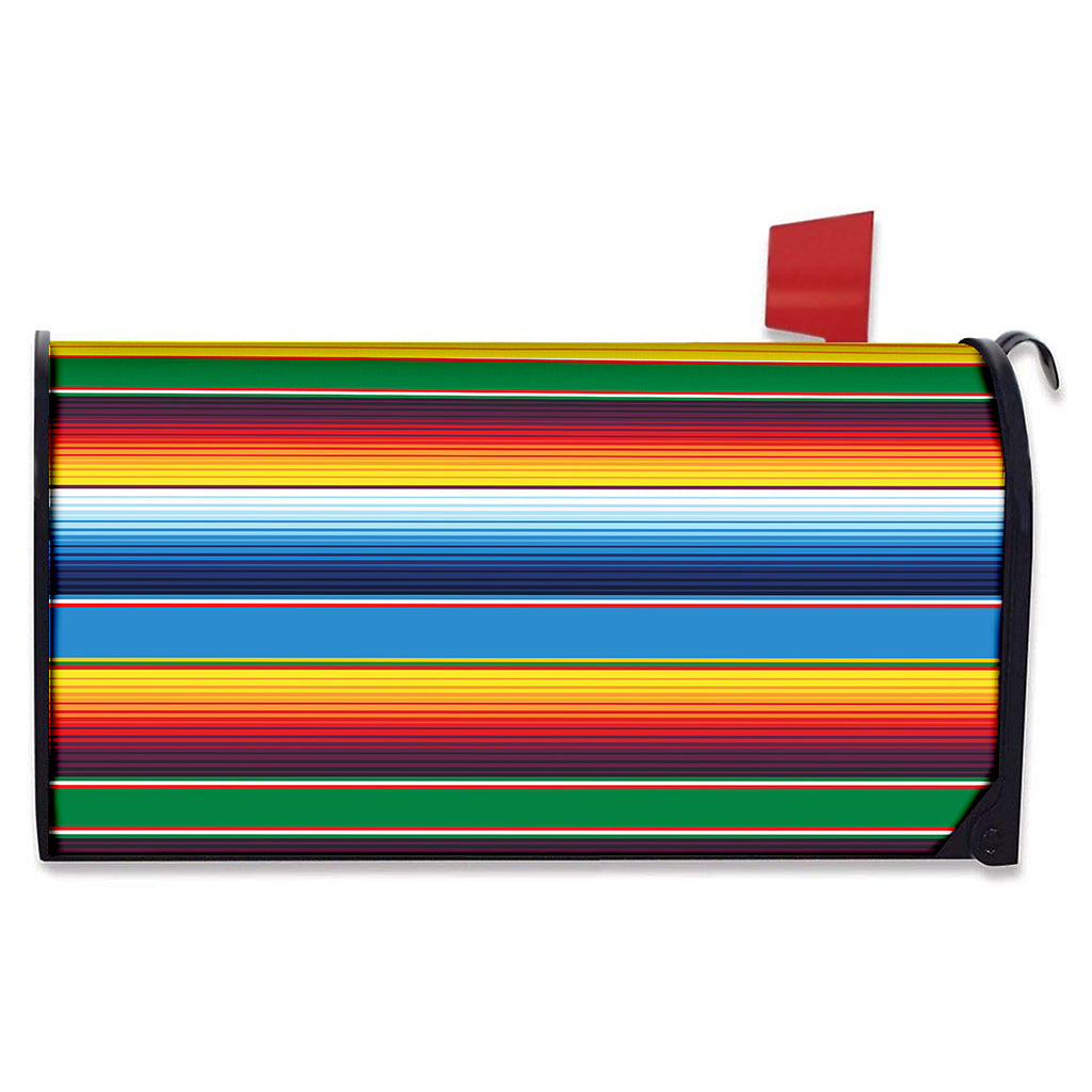 Tribal Mexican Blanket Stripe Print Mailbox Cover