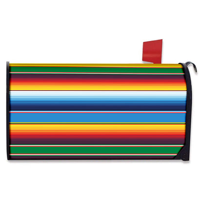 Tribal Mexican Blanket Stripe Print Mailbox Cover