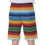 Tribal Mexican Blanket Stripe Print Men's Beach Shorts
