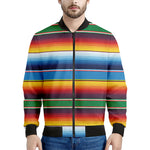 Tribal Mexican Blanket Stripe Print Men's Bomber Jacket