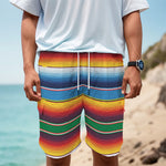Tribal Mexican Blanket Stripe Print Men's Cargo Shorts