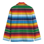 Tribal Mexican Blanket Stripe Print Men's Cotton Blazer