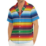 Tribal Mexican Blanket Stripe Print Men's Deep V-Neck Shirt