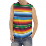 Tribal Mexican Blanket Stripe Print Men's Fitness Tank Top