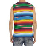Tribal Mexican Blanket Stripe Print Men's Fitness Tank Top