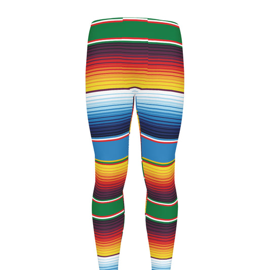 Tribal Mexican Blanket Stripe Print Men's leggings