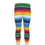 Tribal Mexican Blanket Stripe Print Men's leggings