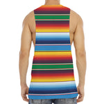 Tribal Mexican Blanket Stripe Print Men's Muscle Tank Top