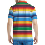 Tribal Mexican Blanket Stripe Print Men's Polo Shirt