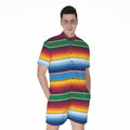Tribal Mexican Blanket Stripe Print Men's Romper