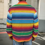 Tribal Mexican Blanket Stripe Print Men's Shirt Jacket
