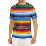 Tribal Mexican Blanket Stripe Print Men's Short Sleeve Rash Guard