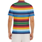 Tribal Mexican Blanket Stripe Print Men's Short Sleeve Rash Guard
