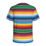 Tribal Mexican Blanket Stripe Print Men's Sports T-Shirt