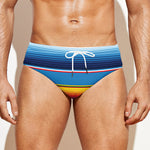 Tribal Mexican Blanket Stripe Print Men's Swim Briefs
