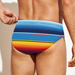 Tribal Mexican Blanket Stripe Print Men's Swim Briefs