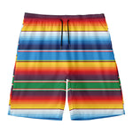 Tribal Mexican Blanket Stripe Print Men's Swim Trunks