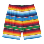 Tribal Mexican Blanket Stripe Print Men's Swim Trunks