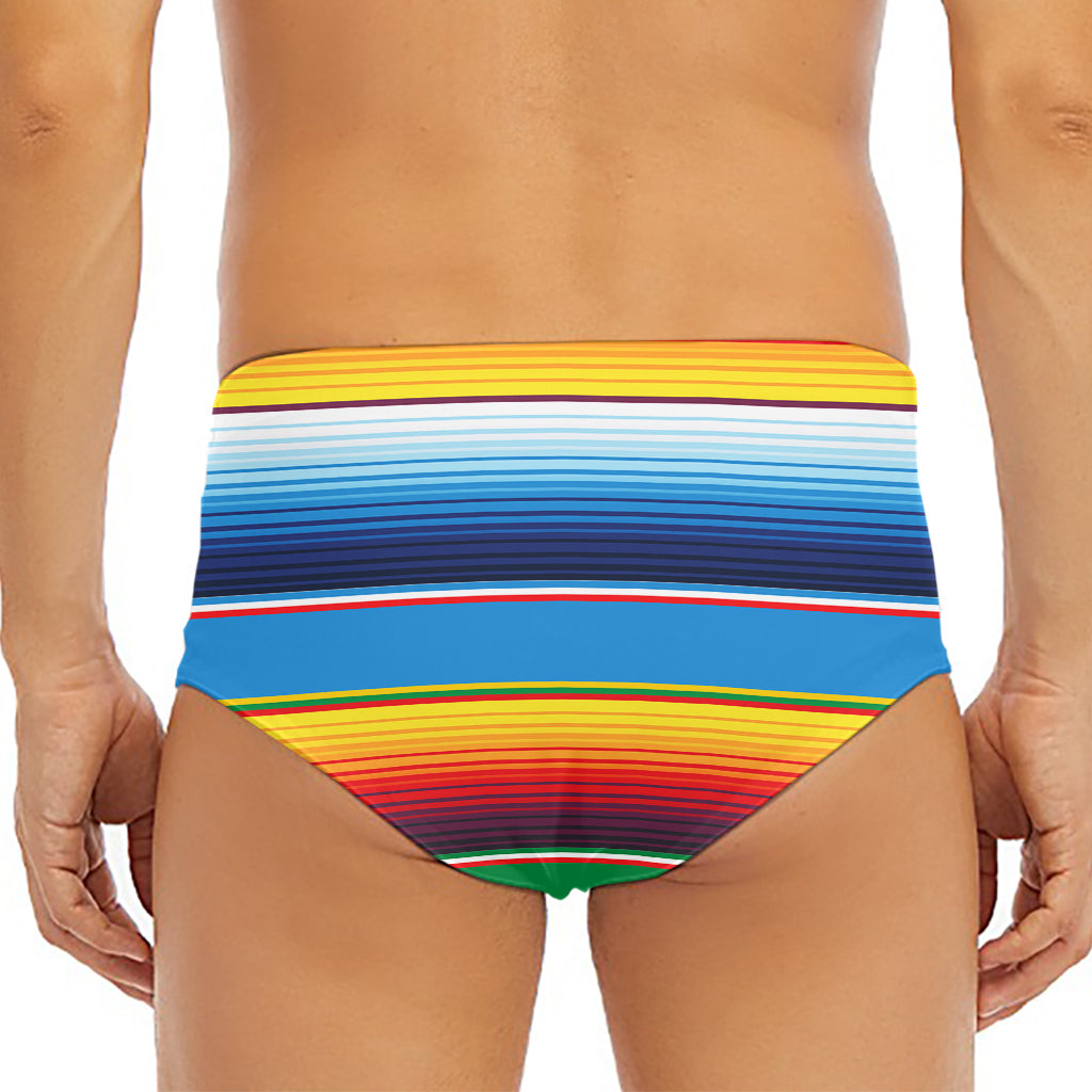 Tribal Mexican Blanket Stripe Print Men's Triangle Swim Briefs