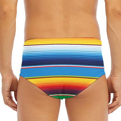 Tribal Mexican Blanket Stripe Print Men's Triangle Swim Briefs