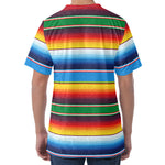 Tribal Mexican Blanket Stripe Print Men's Velvet T-Shirt