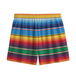 Tribal Mexican Blanket Stripe Print Mesh Shorts
