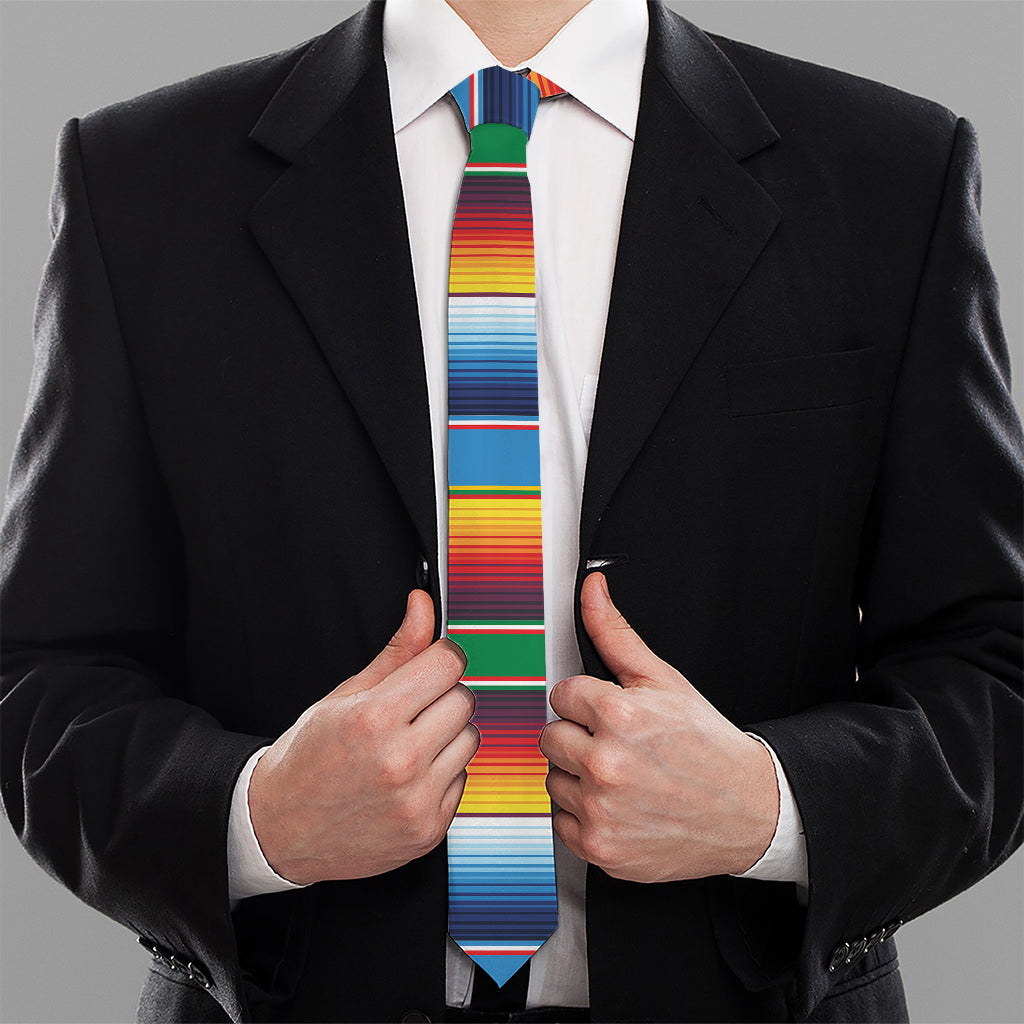 Tribal Mexican Blanket Stripe Print Necktie