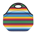 Tribal Mexican Blanket Stripe Print Neoprene Lunch Bag
