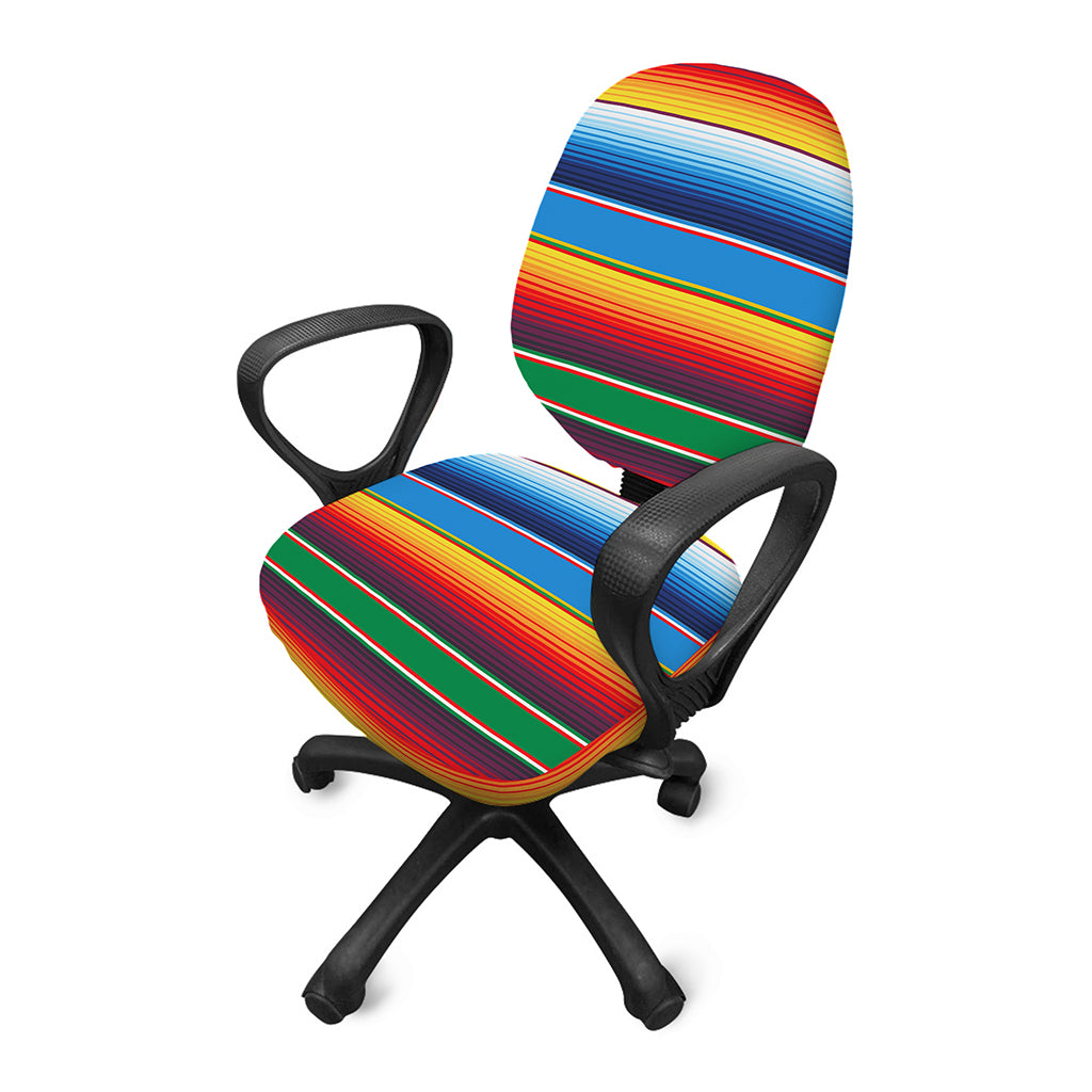 Tribal Mexican Blanket Stripe Print Office Chair Cover