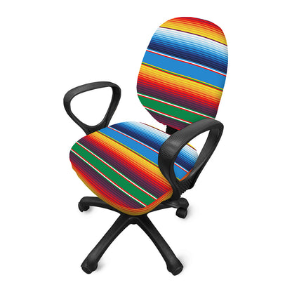 Tribal Mexican Blanket Stripe Print Office Chair Cover