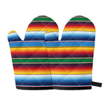 Tribal Mexican Blanket Stripe Print Oven Mitts