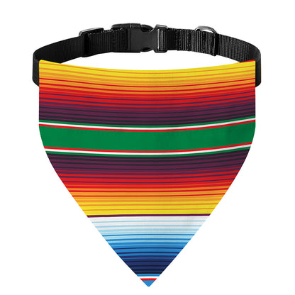 Tribal Mexican Blanket Stripe Print Over The Collar Dog Bandana