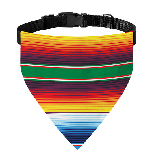 Tribal Mexican Blanket Stripe Print Over The Collar Dog Bandana