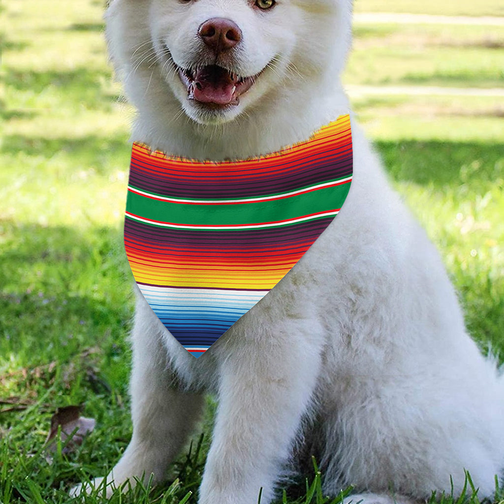 Tribal Mexican Blanket Stripe Print Over The Collar Dog Bandana