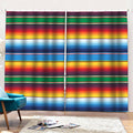Tribal Mexican Blanket Stripe Print Pencil Pleat Curtains