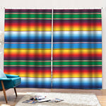 Tribal Mexican Blanket Stripe Print Pencil Pleat Curtains