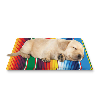 Tribal Mexican Blanket Stripe Print Pet Cooling Mat Cover