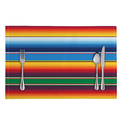 Tribal Mexican Blanket Stripe Print Placemat