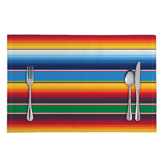 Tribal Mexican Blanket Stripe Print Placemat