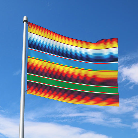 Tribal Mexican Blanket Stripe Print Polyester Flag