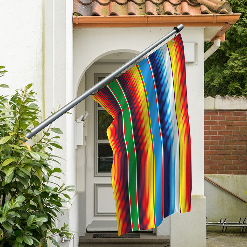 Tribal Mexican Blanket Stripe Print Polyester Flag