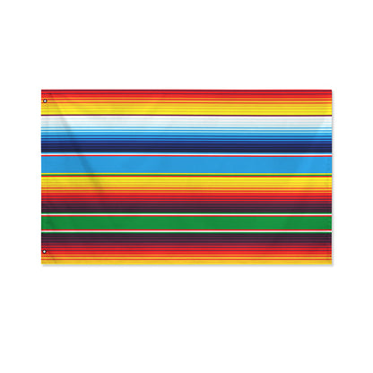 Tribal Mexican Blanket Stripe Print Polyester Flag