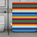 Tribal Mexican Blanket Stripe Print Polyester Shower Curtain