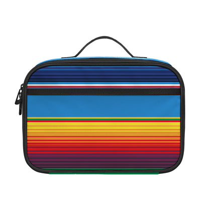 Tribal Mexican Blanket Stripe Print Portable Lunch Bag