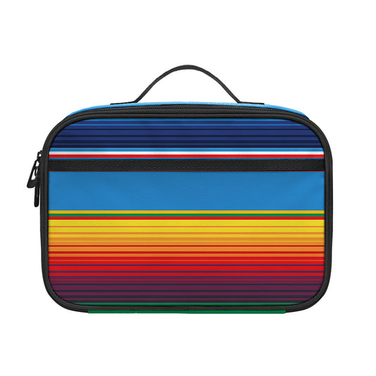 Tribal Mexican Blanket Stripe Print Portable Lunch Bag