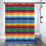 Tribal Mexican Blanket Stripe Print Premium Shower Curtain