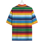 Tribal Mexican Blanket Stripe Print Rayon Hawaiian Shirt